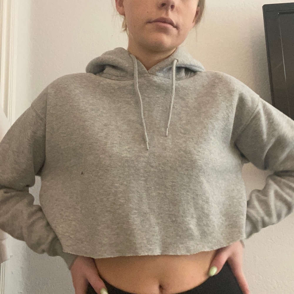 Gray cropped sweatshirt